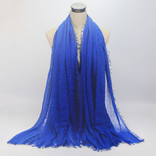 Load image into Gallery viewer, wholesale price 70*180cm women muslim crinkle hijab scarf femme musulman soft cotton headscarf islamic hijab shawls and wraps - hameshasastastore