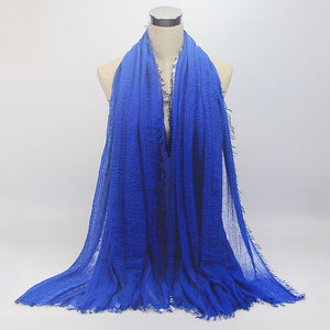 wholesale price 70*180cm women muslim crinkle hijab scarf femme musulman soft cotton headscarf islamic hijab shawls and wraps - hameshasastastore