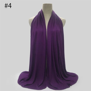 Multicolor Soft Cotton Muslim Headscarf Instant Jersey Hijab Full Cover Cap Wrap Scarf Islamic Shawls Women Turban Head Scarves - hameshasastastore
