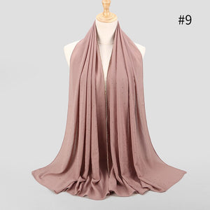 2020 New Product Diamond chiffon Women Long Hijab Scarf Muslim Lady Hijab Caps Islam Clothing Turkish Turban Shawl Headscarves - hameshasastastore