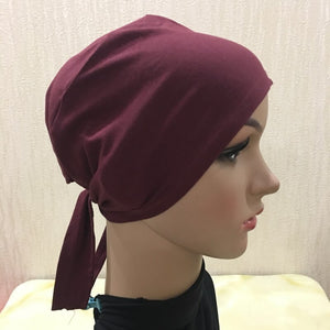 Full Cover Inner Muslim Cotton Hijab Cap Islamic Head Wear Hat Underscarf Bone Bonnet Turkish Scarves Muslim Headcover - hameshasastastore