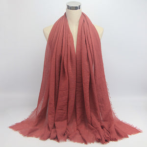 wholesale price 70*180cm women muslim crinkle hijab scarf femme musulman soft cotton headscarf islamic hijab shawls and wraps - hameshasastastore