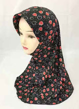 Load image into Gallery viewer, Children Kids Girls Muslim Islamic Arab Print Multicolour Hijab Cap Hat Turban - hameshasastastore