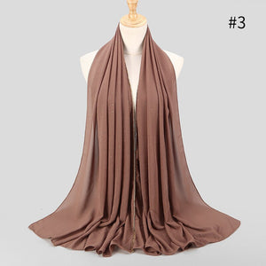 2020 New Product Diamond chiffon Women Long Hijab Scarf Muslim Lady Hijab Caps Islam Clothing Turkish Turban Shawl Headscarves - hameshasastastore