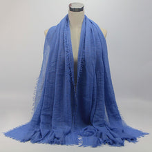Load image into Gallery viewer, wholesale price 70*180cm women muslim crinkle hijab scarf femme musulman soft cotton headscarf islamic hijab shawls and wraps - hameshasastastore