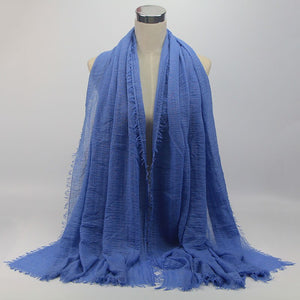 wholesale price 70*180cm women muslim crinkle hijab scarf femme musulman soft cotton headscarf islamic hijab shawls and wraps - hameshasastastore