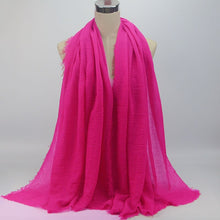 Load image into Gallery viewer, wholesale price 70*180cm women muslim crinkle hijab scarf femme musulman soft cotton headscarf islamic hijab shawls and wraps - hameshasastastore