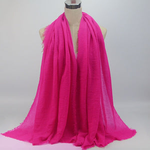 wholesale price 70*180cm women muslim crinkle hijab scarf femme musulman soft cotton headscarf islamic hijab shawls and wraps - hameshasastastore