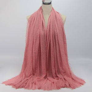 wholesale price 70*180cm women muslim crinkle hijab scarf femme musulman soft cotton headscarf islamic hijab shawls and wraps - hameshasastastore
