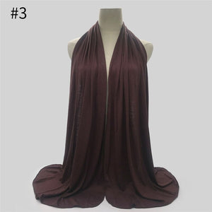 Multicolor Soft Cotton Muslim Headscarf Instant Jersey Hijab Full Cover Cap Wrap Scarf Islamic Shawls Women Turban Head Scarves - hameshasastastore