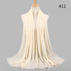 2020 New Product Diamond chiffon Women Long Hijab Scarf Muslim Lady Hijab Caps Islam Clothing Turkish Turban Shawl Headscarves - hameshasastastore