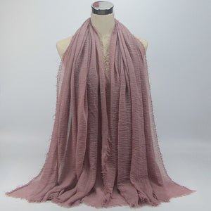 wholesale price 70*180cm women muslim crinkle hijab scarf femme musulman soft cotton headscarf islamic hijab shawls and wraps - hameshasastastore