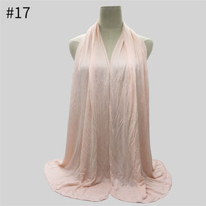 Multicolor Soft Cotton Muslim Headscarf Instant Jersey Hijab Full Cover Cap Wrap Scarf Islamic Shawls Women Turban Head Scarves - hameshasastastore