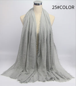 wholesale price 70*180cm women muslim crinkle hijab scarf femme musulman soft cotton headscarf islamic hijab shawls and wraps - hameshasastastore