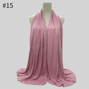 Multicolor Soft Cotton Muslim Headscarf Instant Jersey Hijab Full Cover Cap Wrap Scarf Islamic Shawls Women Turban Head Scarves - hameshasastastore
