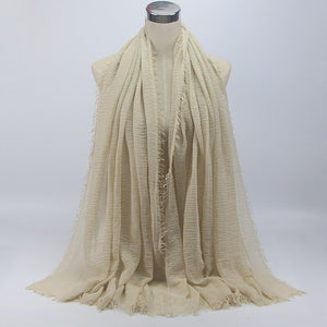 wholesale price 70*180cm women muslim crinkle hijab scarf femme musulman soft cotton headscarf islamic hijab shawls and wraps - hameshasastastore