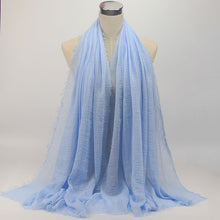 Load image into Gallery viewer, wholesale price 70*180cm women muslim crinkle hijab scarf femme musulman soft cotton headscarf islamic hijab shawls and wraps - hameshasastastore