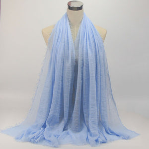 wholesale price 70*180cm women muslim crinkle hijab scarf femme musulman soft cotton headscarf islamic hijab shawls and wraps - hameshasastastore