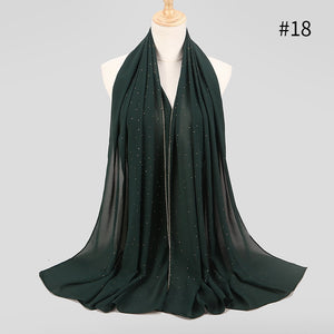 2020 New Product Diamond chiffon Women Long Hijab Scarf Muslim Lady Hijab Caps Islam Clothing Turkish Turban Shawl Headscarves - hameshasastastore