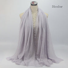 Load image into Gallery viewer, wholesale price 70*180cm women muslim crinkle hijab scarf femme musulman soft cotton headscarf islamic hijab shawls and wraps - hameshasastastore