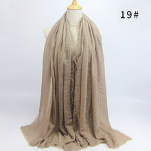 Load image into Gallery viewer, wholesale price 70*180cm women muslim crinkle hijab scarf femme musulman soft cotton headscarf islamic hijab shawls and wraps - hameshasastastore