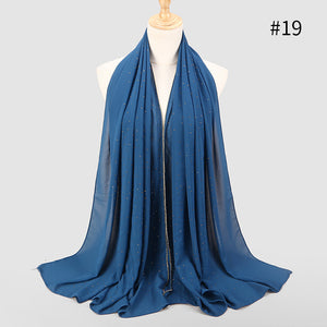 2020 New Product Diamond chiffon Women Long Hijab Scarf Muslim Lady Hijab Caps Islam Clothing Turkish Turban Shawl Headscarves - hameshasastastore