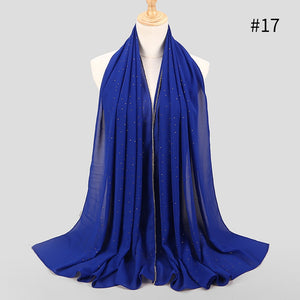 2020 New Product Diamond chiffon Women Long Hijab Scarf Muslim Lady Hijab Caps Islam Clothing Turkish Turban Shawl Headscarves - hameshasastastore