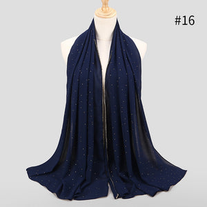 2020 New Product Diamond chiffon Women Long Hijab Scarf Muslim Lady Hijab Caps Islam Clothing Turkish Turban Shawl Headscarves - hameshasastastore