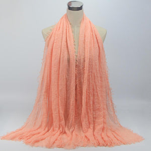 wholesale price 70*180cm women muslim crinkle hijab scarf femme musulman soft cotton headscarf islamic hijab shawls and wraps - hameshasastastore