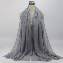 Load image into Gallery viewer, wholesale price 70*180cm women muslim crinkle hijab scarf femme musulman soft cotton headscarf islamic hijab shawls and wraps - hameshasastastore
