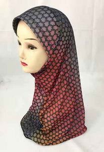 Children Kids Girls Muslim Islamic Arab Print Multicolour Hijab Cap Hat Turban - hameshasastastore