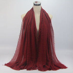 wholesale price 70*180cm women muslim crinkle hijab scarf femme musulman soft cotton headscarf islamic hijab shawls and wraps - hameshasastastore