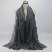 Load image into Gallery viewer, wholesale price 70*180cm women muslim crinkle hijab scarf femme musulman soft cotton headscarf islamic hijab shawls and wraps - hameshasastastore