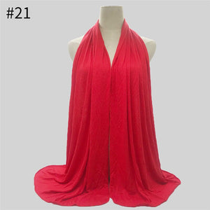 Multicolor Soft Cotton Muslim Headscarf Instant Jersey Hijab Full Cover Cap Wrap Scarf Islamic Shawls Women Turban Head Scarves - hameshasastastore
