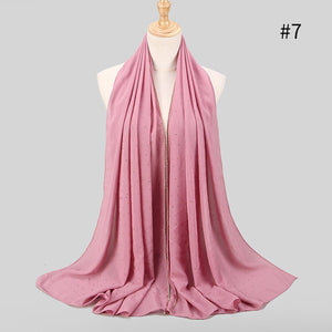 2020 New Product Diamond chiffon Women Long Hijab Scarf Muslim Lady Hijab Caps Islam Clothing Turkish Turban Shawl Headscarves - hameshasastastore