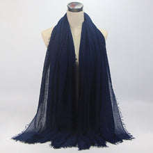 Load image into Gallery viewer, wholesale price 70*180cm women muslim crinkle hijab scarf femme musulman soft cotton headscarf islamic hijab shawls and wraps - hameshasastastore