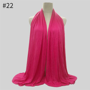 Multicolor Soft Cotton Muslim Headscarf Instant Jersey Hijab Full Cover Cap Wrap Scarf Islamic Shawls Women Turban Head Scarves - hameshasastastore