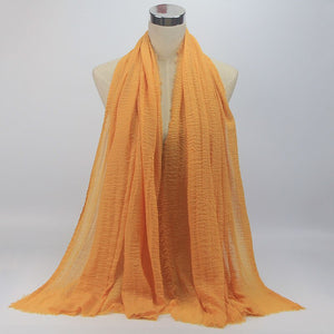 wholesale price 70*180cm women muslim crinkle hijab scarf femme musulman soft cotton headscarf islamic hijab shawls and wraps - hameshasastastore