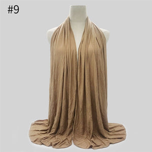 Multicolor Soft Cotton Muslim Headscarf Instant Jersey Hijab Full Cover Cap Wrap Scarf Islamic Shawls Women Turban Head Scarves - hameshasastastore
