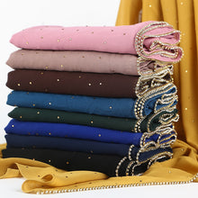 Load image into Gallery viewer, 2020 New Product Diamond chiffon Women Long Hijab Scarf Muslim Lady Hijab Caps Islam Clothing Turkish Turban Shawl Headscarves - hameshasastastore