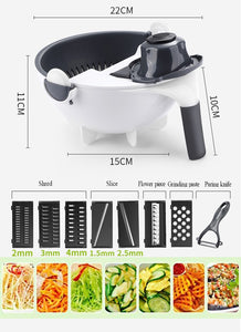 Multifunctional Vegetable Slicer Household Shredder Chip Grater Chopper Kitchen Tools Gadgets Vegetable Cutter Draining Basket - hameshasastastore