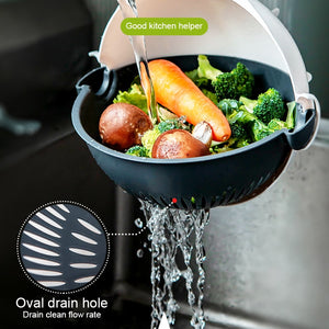 Multifunctional Vegetable Slicer Household Shredder Chip Grater Chopper Kitchen Tools Gadgets Vegetable Cutter Draining Basket - hameshasastastore