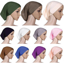 Load image into Gallery viewer, 2019 Newest Islamic Muslim Women&#39;s Head Scarf Cotton Underscarf Hijab Cover Headwrap Bonnet Plain Hijabs - hameshasastastore