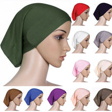 Load image into Gallery viewer, 2019 Newest Islamic Muslim Women&#39;s Head Scarf Cotton Underscarf Hijab Cover Headwrap Bonnet Plain Hijabs - hameshasastastore