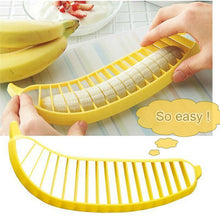 Load image into Gallery viewer, Kitchen Gadgets Plastic Banana Slicer Cutter Fruit Vegetable Tools Salad Maker Cooking Tools kitchen cut Banana chopper - hameshasastastore
