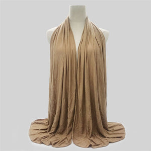 Multicolor Soft Cotton Muslim Headscarf Instant Jersey Hijab Full Cover Cap Wrap Scarf Islamic Shawls Women Turban Head Scarves - hameshasastastore