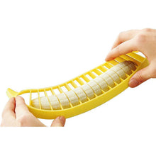 Load image into Gallery viewer, Kitchen Gadgets Plastic Banana Slicer Cutter Fruit Vegetable Tools Salad Maker Cooking Tools kitchen cut Banana chopper - hameshasastastore