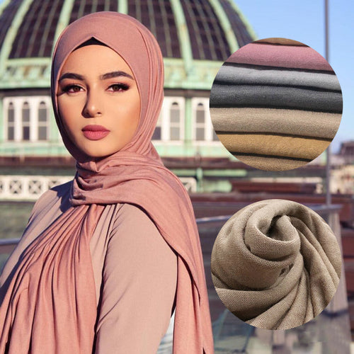 Multicolor Soft Cotton Muslim Headscarf Instant Jersey Hijab Full Cover Cap Wrap Scarf Islamic Shawls Women Turban Head Scarves - hameshasastastore