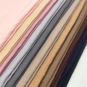 Multicolor Soft Cotton Muslim Headscarf Instant Jersey Hijab Full Cover Cap Wrap Scarf Islamic Shawls Women Turban Head Scarves - hameshasastastore