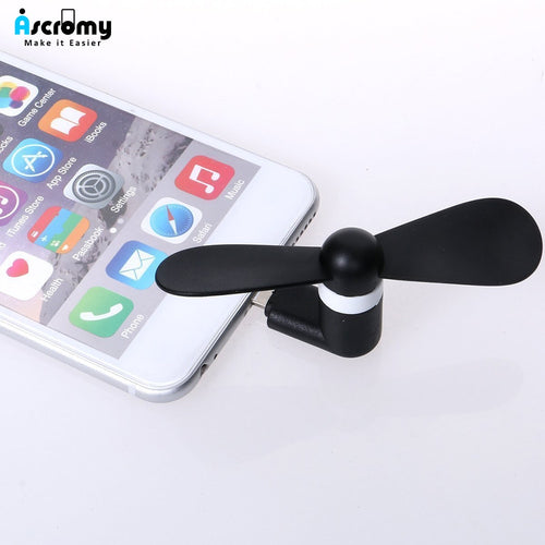 Ascromy Mobile phone cooling fan mini portable mute gadget for android micro type-c Apple iPhone Samsung Huawei xiaomi Accessory - hameshasastastore